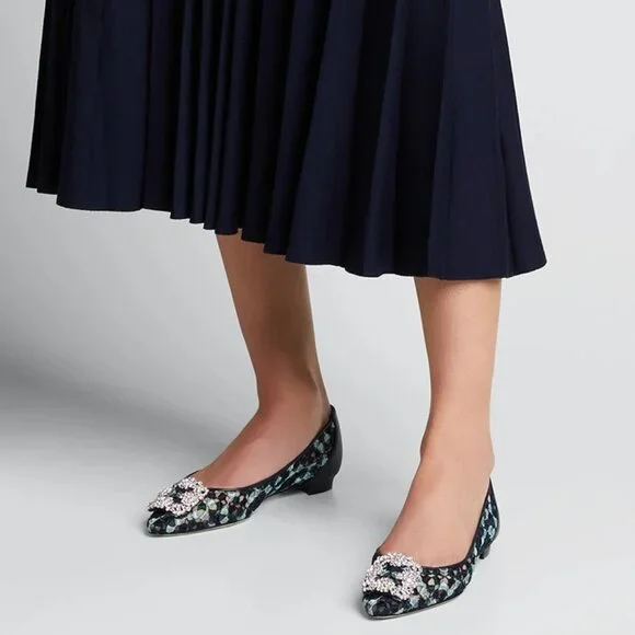 NEW MANOLO BLAHNIK Hangisi Lace Flats, EU 39, Office to Party/ Events - Picture 3 of 16